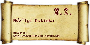 Mályi Katinka névjegykártya